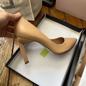 New Saks Fifth Ave Nude Pumps